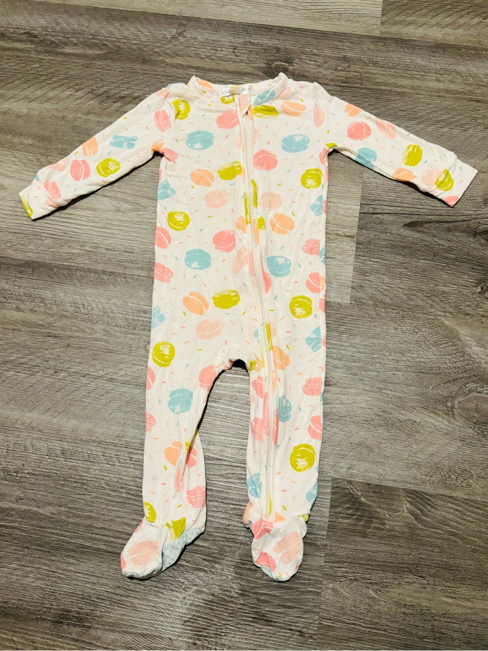 Emily & Oliver Bamboo Macaroons footies sleeper pajama baby Girls 3-6 months